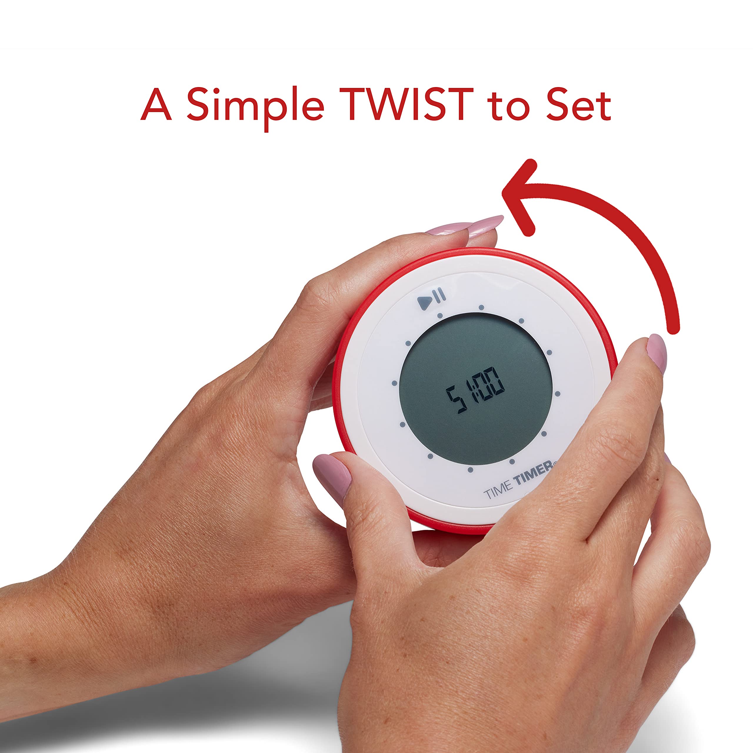 Time Timer Twist 90-Minute Digital Countdown Clock - For Kids Classroom Learning, Homeschool Study Tool, Teachers Desk Clock, Ex